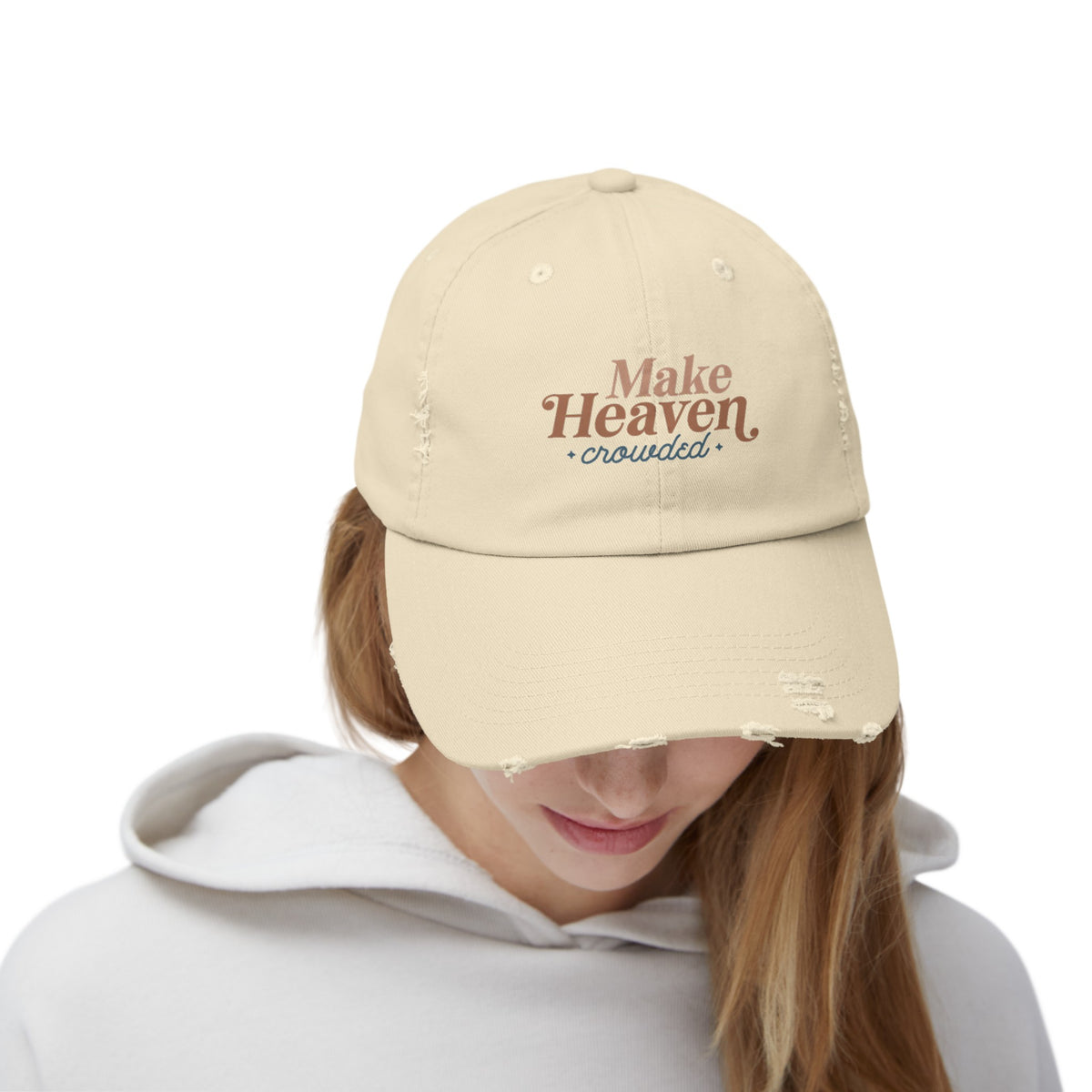 Make Heaven Crowded Unisex Distressed Cap